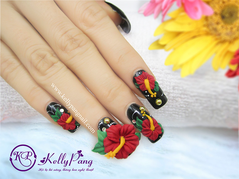Cách Vẽ Mẫu Móng Hoa HAWAII