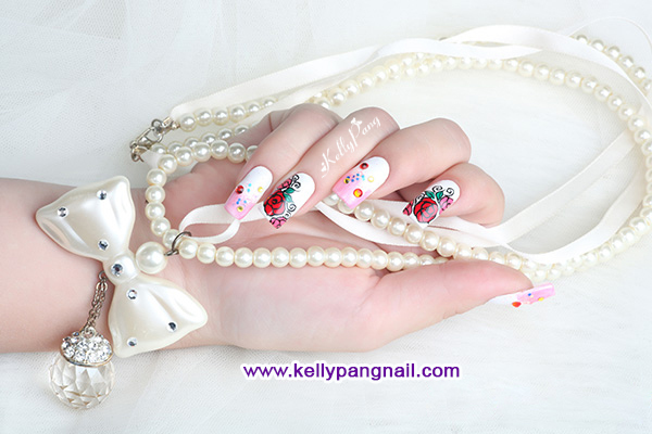 Click xem cách Vẽ Mẫu Nail Hồng Tình Yêu