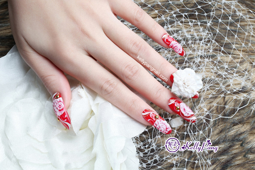 Cách Vẽ Mẫu Nail Sắc Đỏ Quyến Rũ