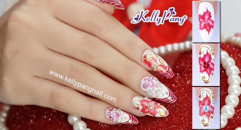 Cách Vẽ Mẫu Nail Sắc Đỏ Noel