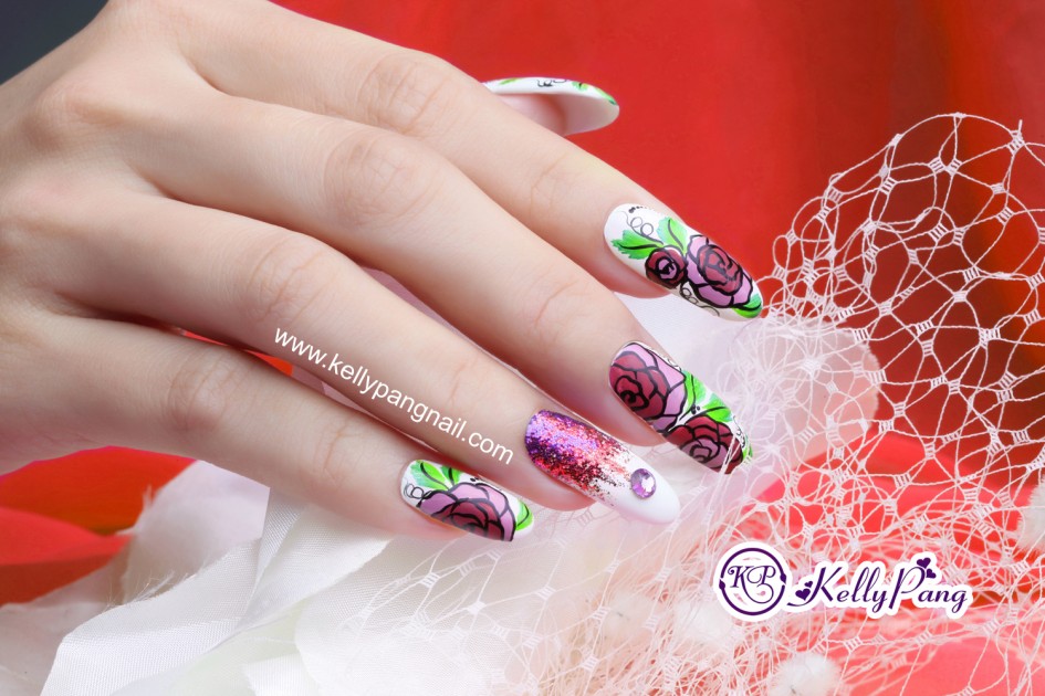 Cách Vẽ Mẫu Nail Hồng Graphic Style