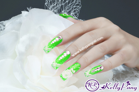 Cách Vẽ Mẫu Nail Hồng Trắng Thơ Ngây
