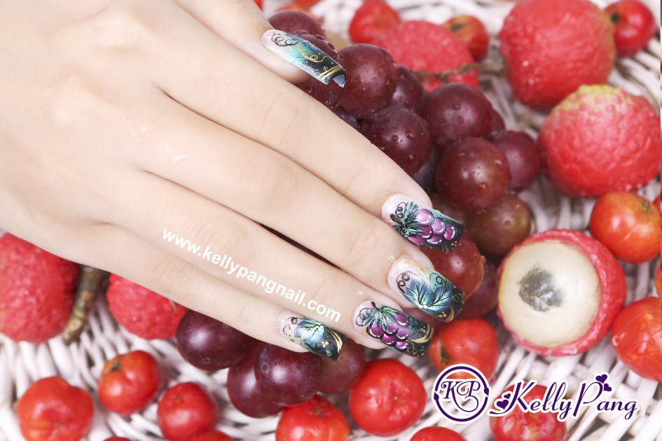 Cách Vẽ Mẫu Nail Nho Tím Dịu Ngọt