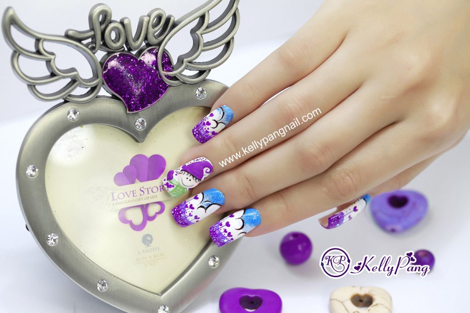 Cách Vẽ Mẫu Nail Thiên Sứ Tình Yêu