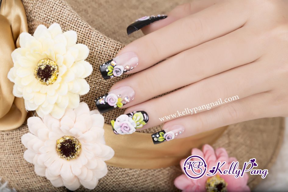 6 Bước Vẽ Mẫu Móng Hoa Hồng Trắng Tinh Khôi 6 Bước Vẽ Mẫu Móng Hoa Hồng Trắng Tinh Khôi