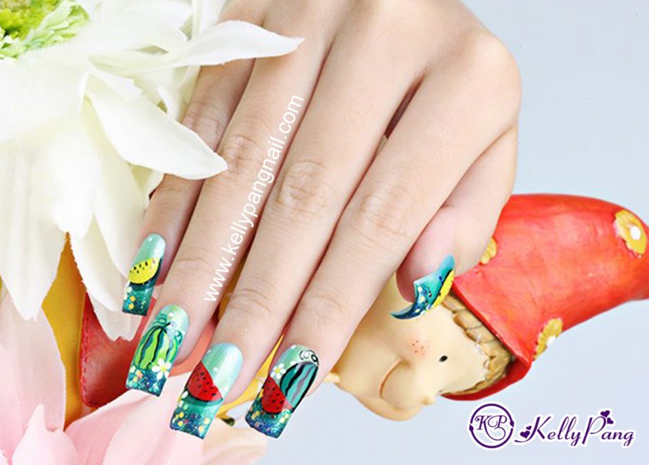 Cách Vẽ Mẫu Móng “Dưa Hấu Ngọt Ngào”