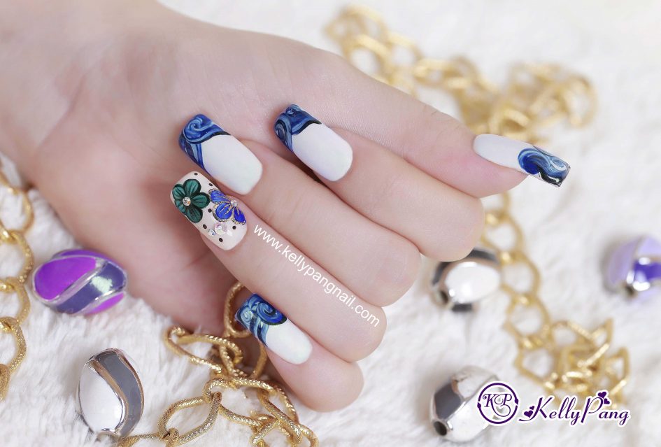 6 Bước Vẽ Mẫu Móng “Sắc Xanh Dịu Êm”