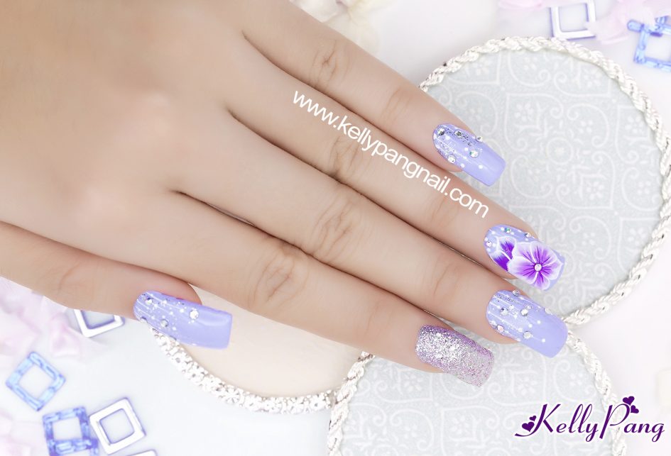 Cách Vẽ Mẫu Nail “Hoa Tím Mộng Mơ”
