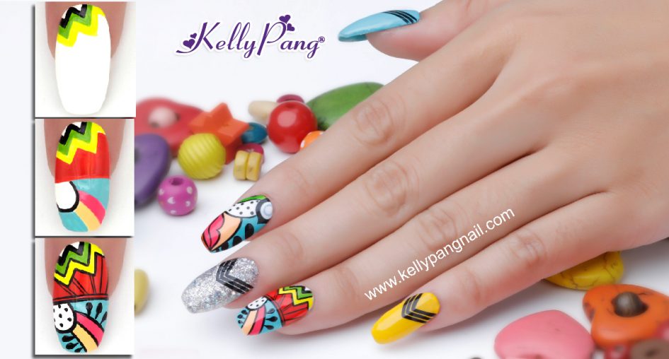 Cách vẽ mẫu nail Sắc Màu Tuổi Thơ Cách vẽ mẫu nail Sắc Màu Tuổi Thơ