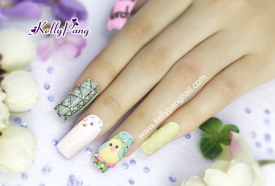 Cách vẽ mẫu nail Chú Chim Đáng Yêu