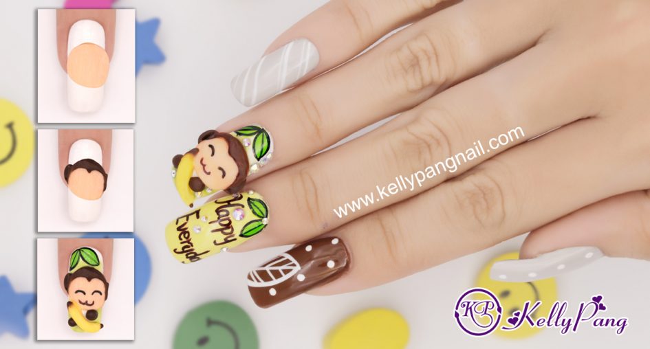 Các bước vẽ mẫu nail “Chú Khỉ Đáng Yêu”