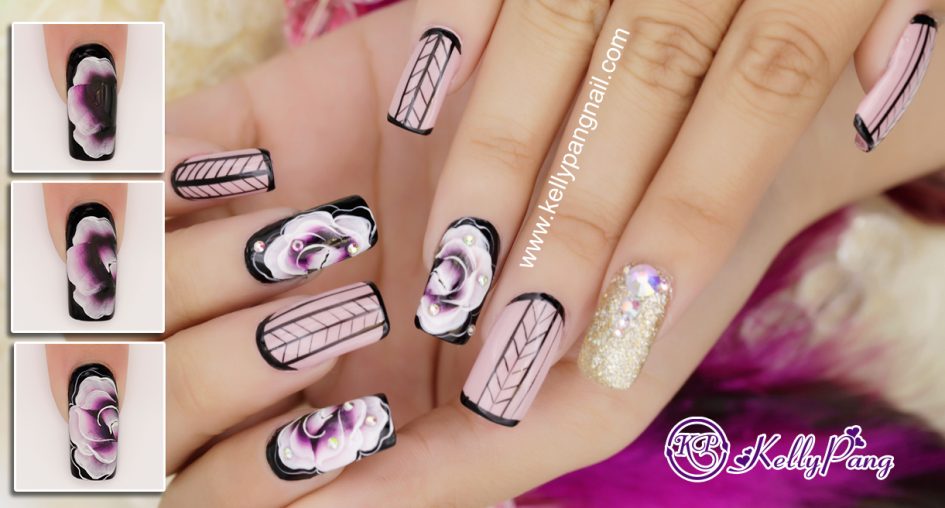 Các bước vẽ mẫu nail Hoa Hồng Sa Mạc