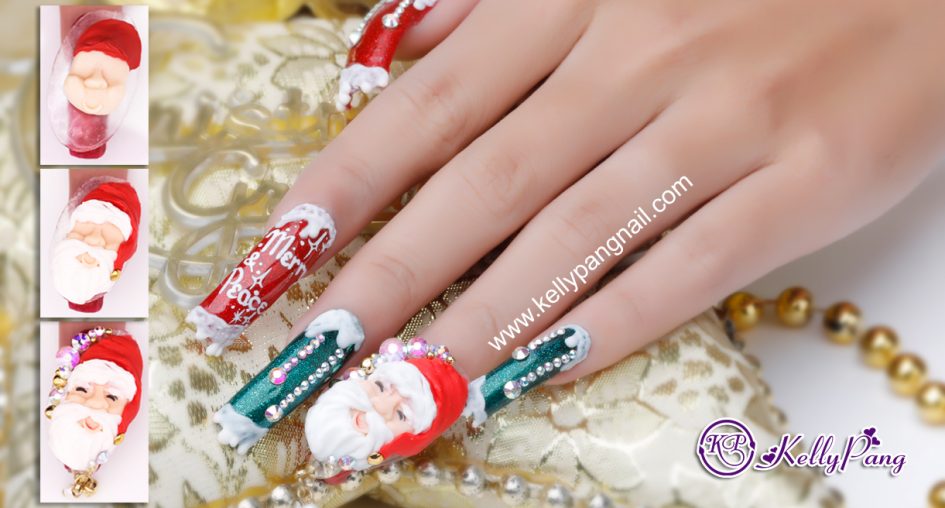 9 bước vẽ mẫu nail Ông Già Noel