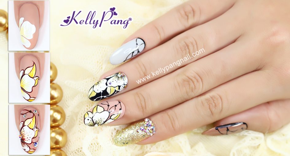 Click xem các bước vẽ nail Hoa Khoe Sắc