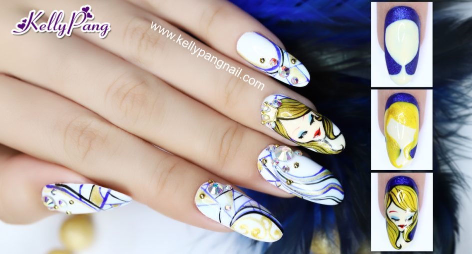 9 bước vẽ mẫu nail tạo hình Công Chúa