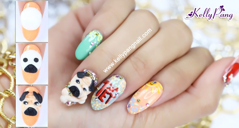 Các bước vẽ mẫu nail Chú BullDog