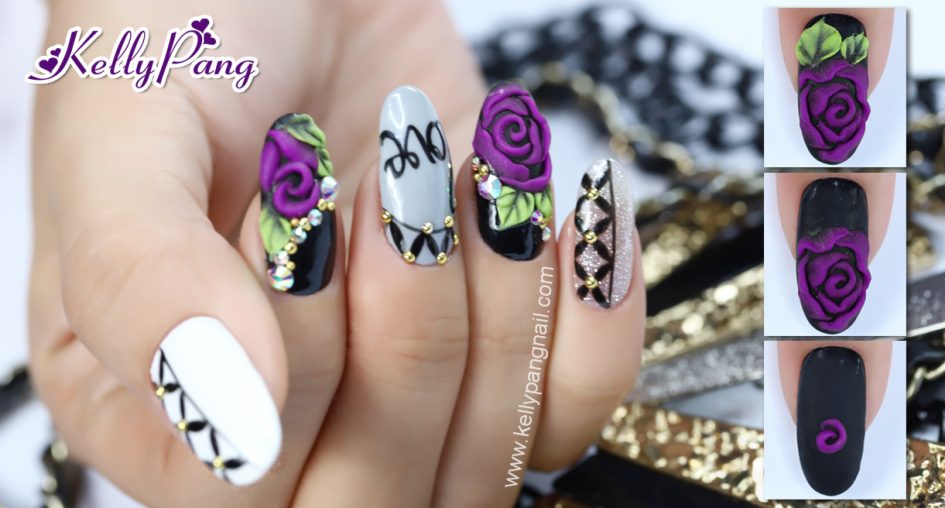 7 bước vẽ mẫu nail Hồng Tím Thủy Chung