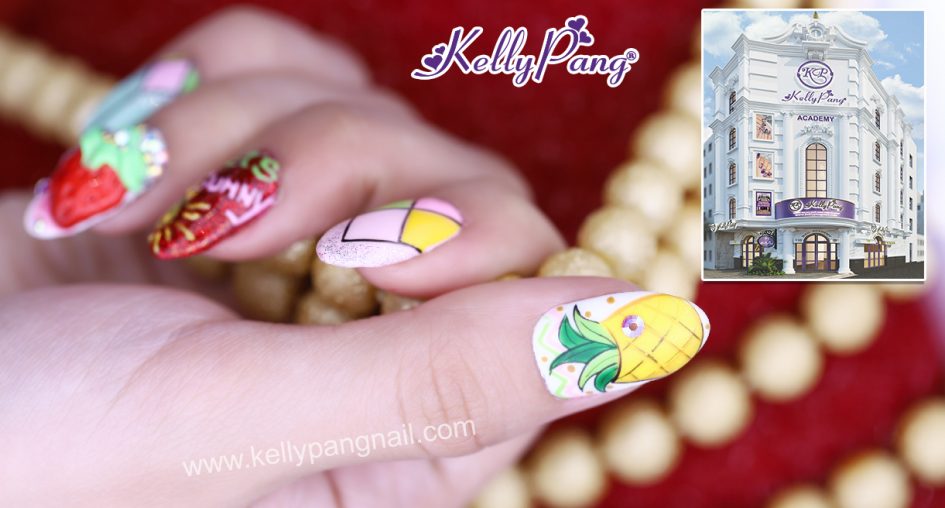 Các bước vẽ mẫu nail Trái Thơm