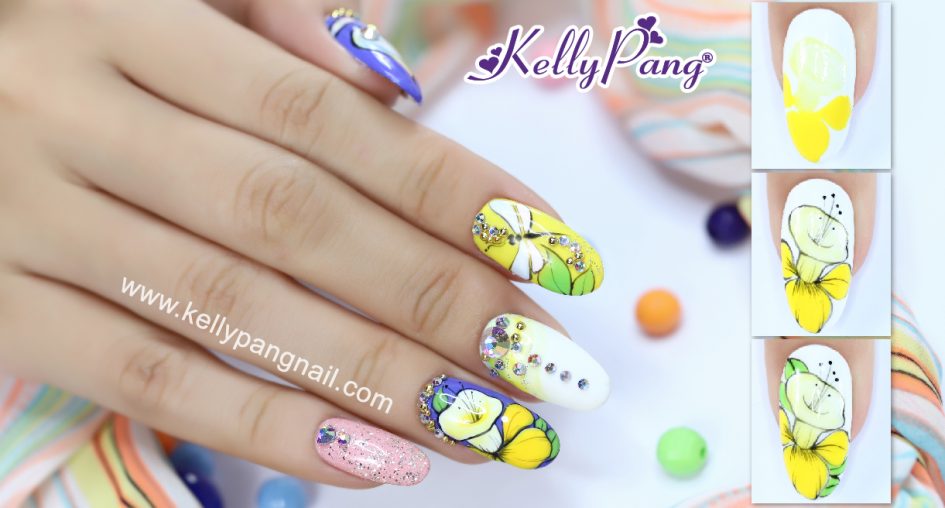 Cách vẽ mẫu nail Hoa Lan Chuông