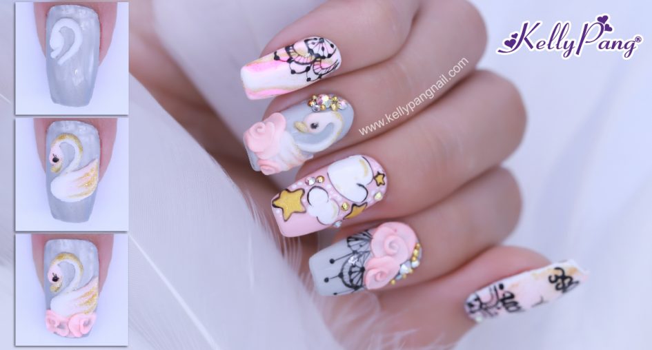 Cách vẽ mẫu nail Chú Thiên Nga
