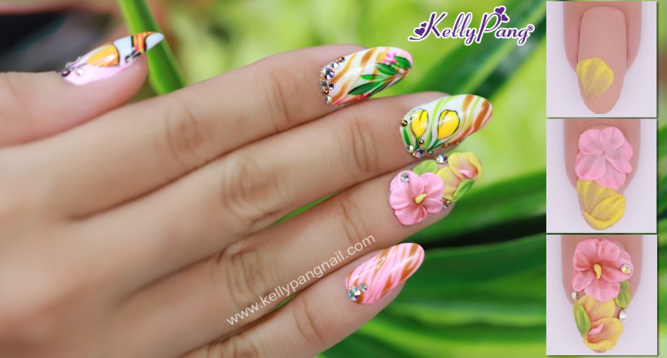 Cách vẽ mẫu nail Cánh Hoa Lồng Đèn