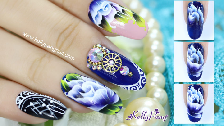 Cách vẽ mẫu nail Hoa Hồng 3D