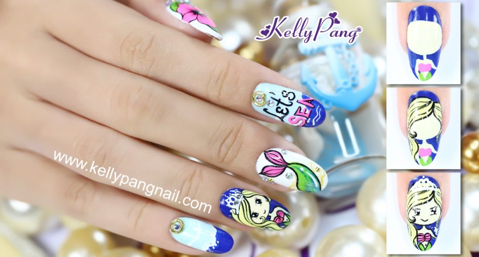 Cách vẽ mẫu nail Hoạt Hình Nàng Tiên Cá