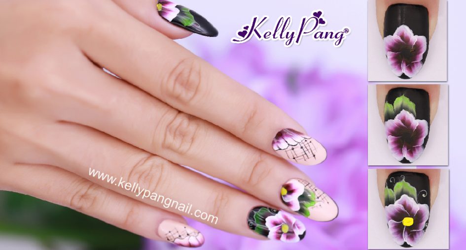 Cách vẽ nail hoa 3D 5 cánh