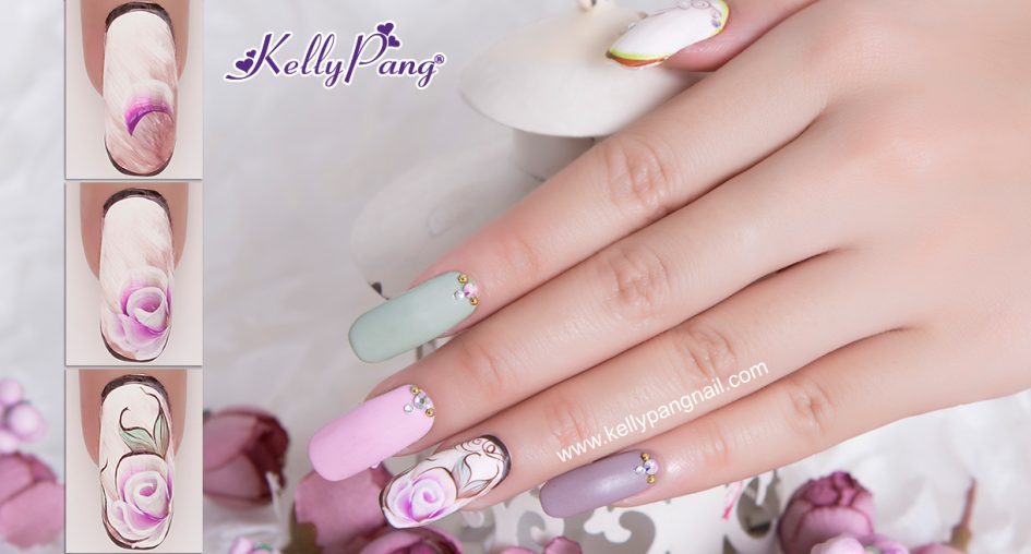 Cách vẽ mẫu nail nụ hồng kiêu sa