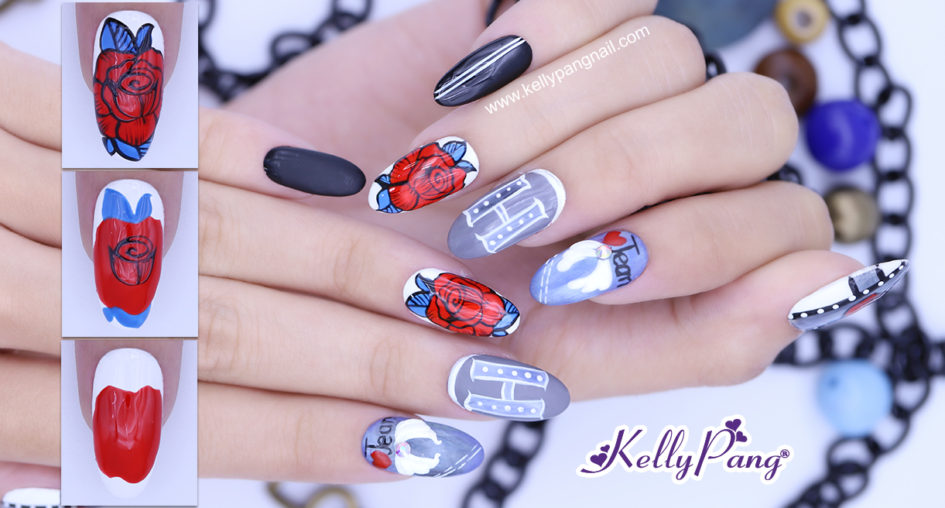 Cách vẽ mẫu nail Hoa Hồng Bất Tử