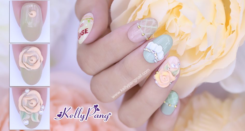 Cách vẽ mẫu nail Đóa Hồng Ngọt Ngào