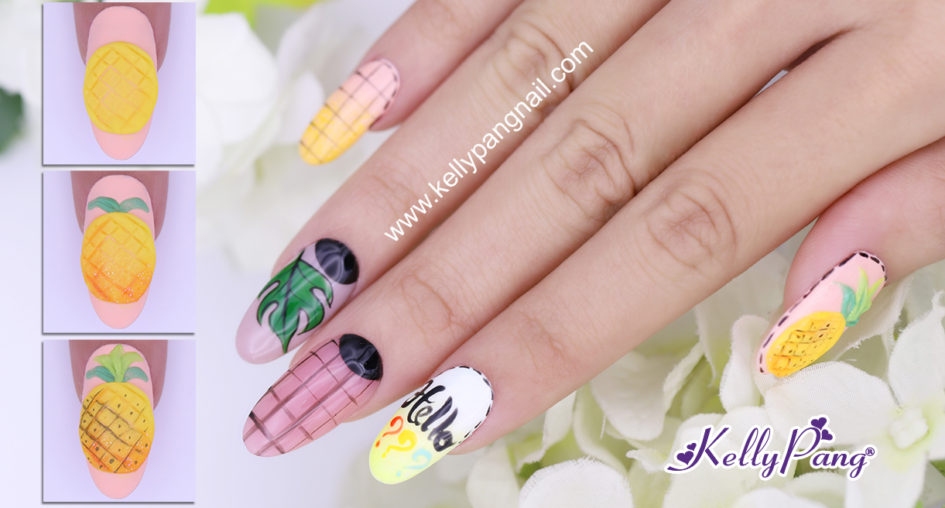 Click xem 6 bước vẽ mẫu nail Trái Thơm