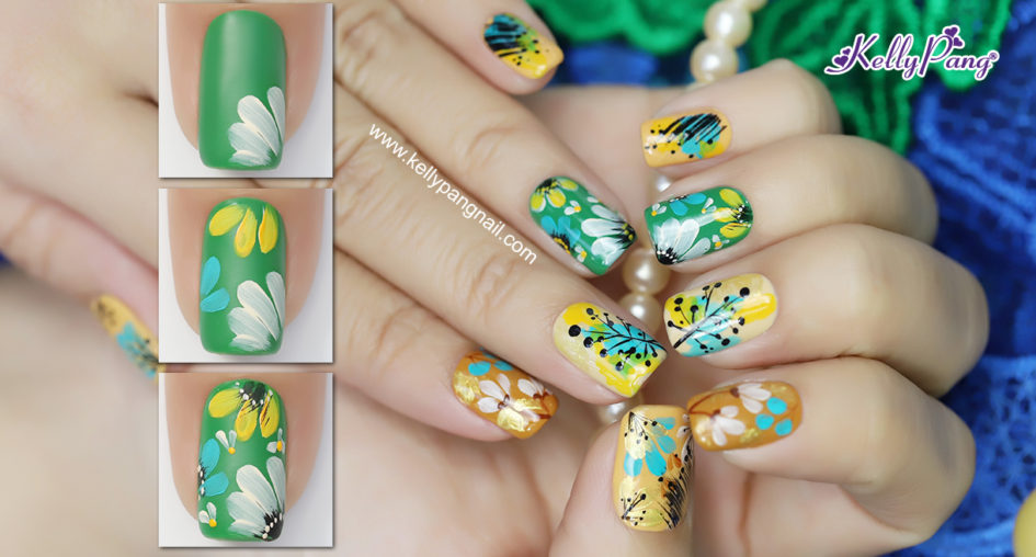 Click xem cách vẽ mẫu nails style hoa lá biến tấu màu sắc tươi vui Click xem cách vẽ mẫu nails style hoa lá biến tấu màu sắc tươi vui