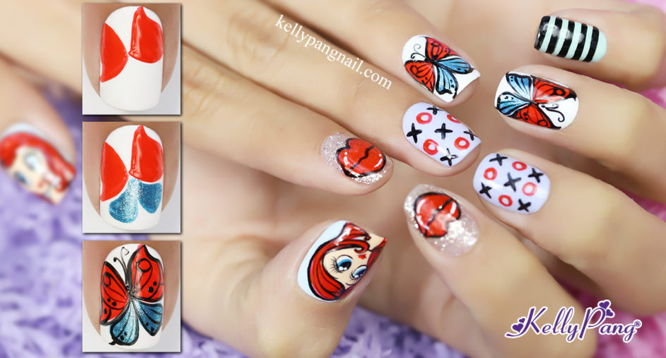 Click xem cách vẽ mẫu nail bướm xinh