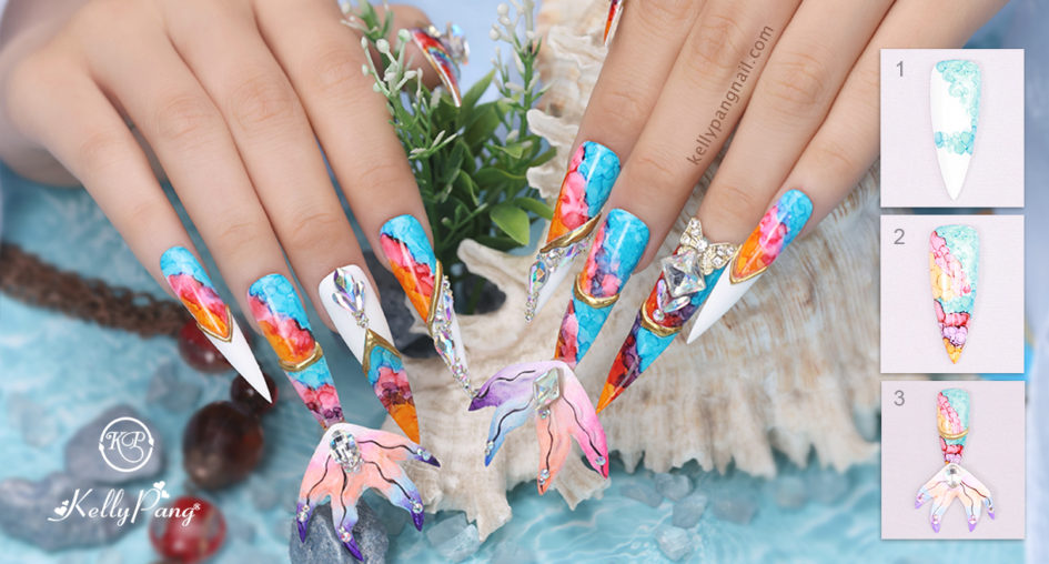 Vẽ Nail Đuôi Cá Fantasy