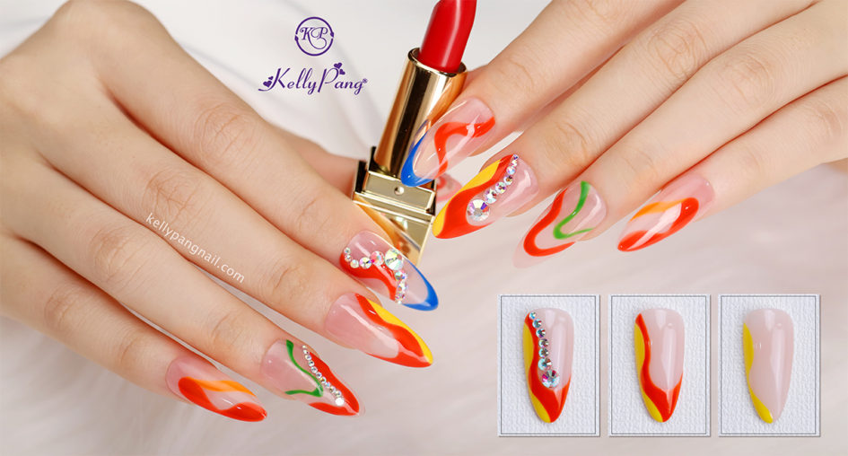 Cách Vẽ Nail Sắc Màu Bằng Cọ Nét Gel FOL