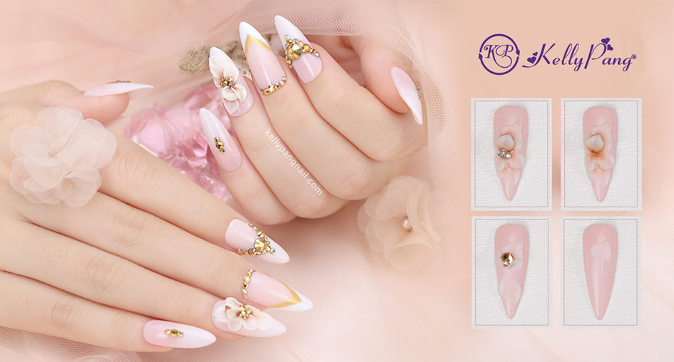 Cách Vẽ Nail Hoa Nổi Ôm Đá