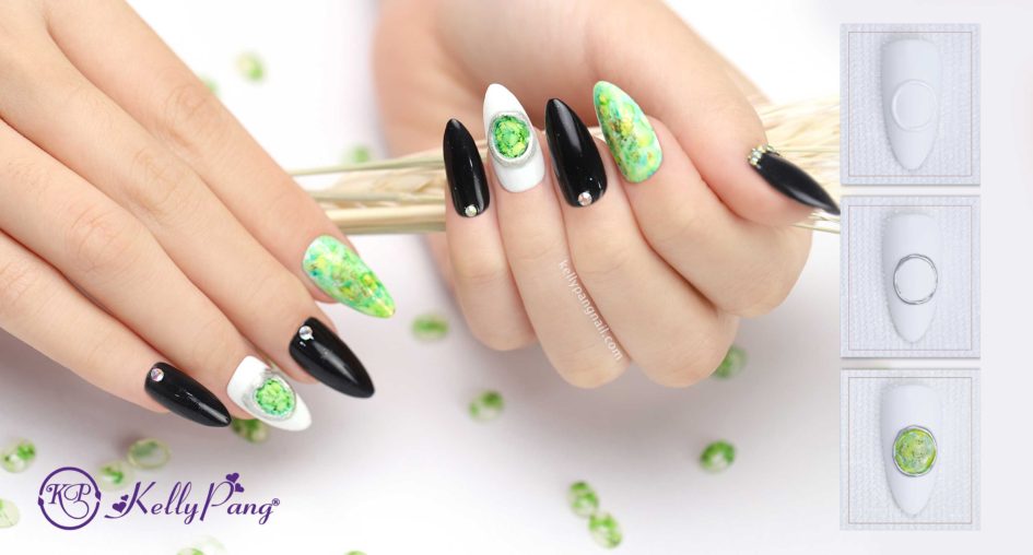 Cách Vẽ Nail Vân Loang Xanh Tươi