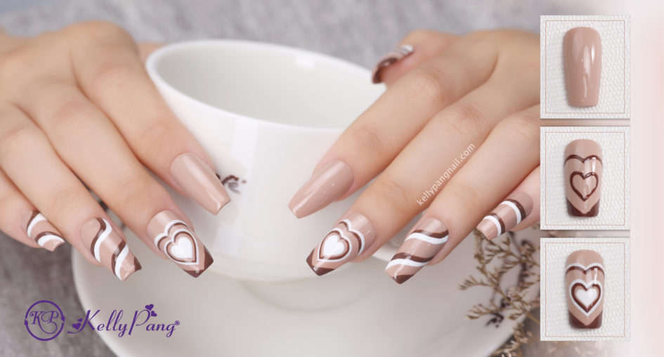 Cách Vẽ Nail Nâu Cafe Chill Chill