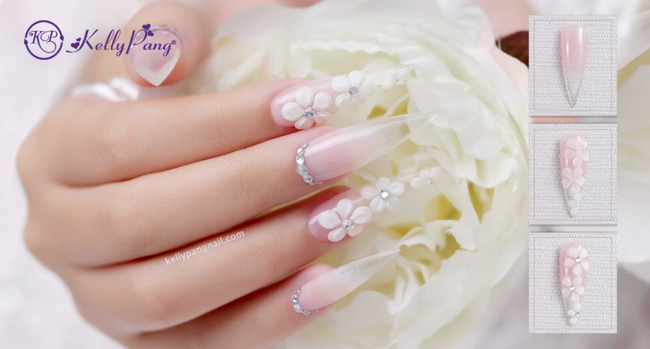 Cách Vẽ Nail Hoa Trắng 5 Cánh Nổi 3D