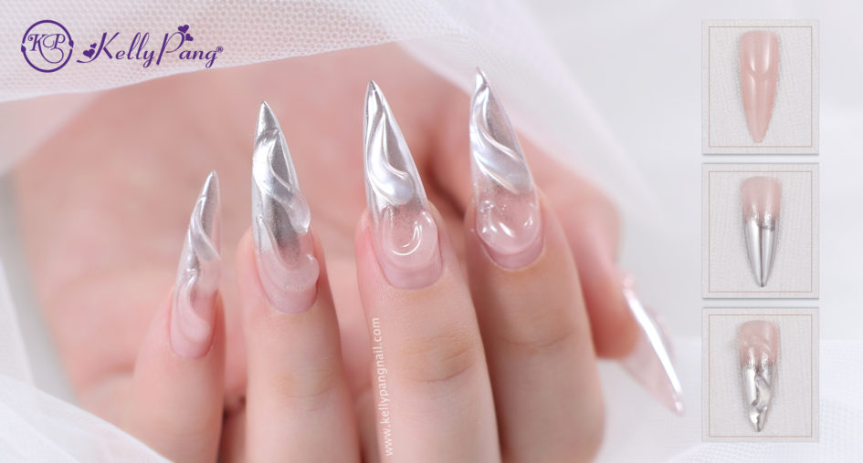 Cách Vẽ Nail Họa Tiết Xoáy 3D Ánh Bạc Nổi Bật Cách Vẽ Nail Họa Tiết Xoáy 3D Ánh Bạc Nổi Bật