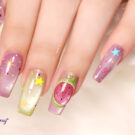 Cách vẽ nail họa tiết dưa hấu hiệu ứng mắt mèo
